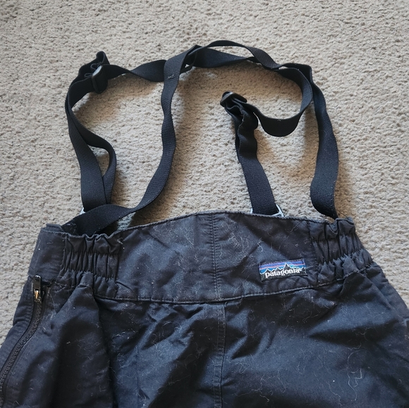 Vintage PATAGONIA Kids Ski Snow Pants Size 8 Black Suspenders Outdoors Sewn on - Picture 5 of 16
